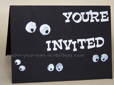 Halloween Party Invitations on Halloween Party Invites With Spooky Googly Eyes