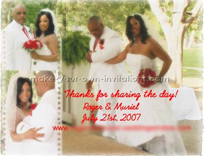 Wording  Wedding   Cards on Wedding Thank You Photo Cards And Samples