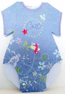 a baby boy onesie invitation for a baby shower