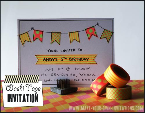 DIY Washi tape invitations