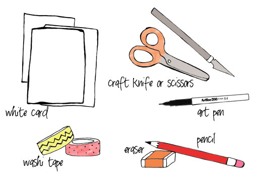 washi tape card supplies