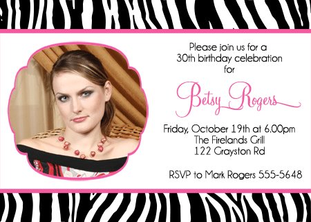 zebra print invitation