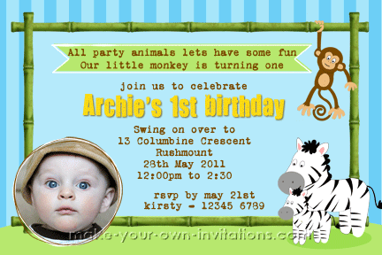 jungle party invitation