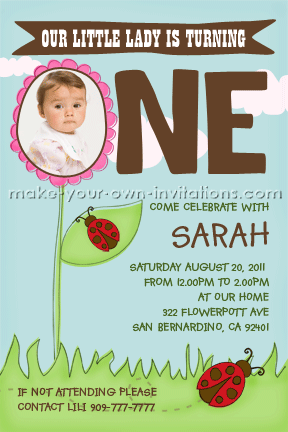 Ladybug Birthday Invitations