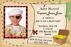 pirate photo invitation