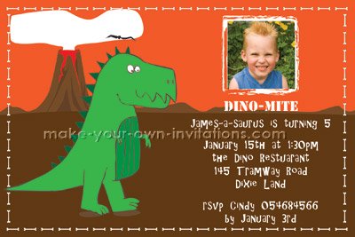 custom dinosaur invitation design