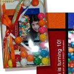 kids birthday candy invitations - bubblegum.