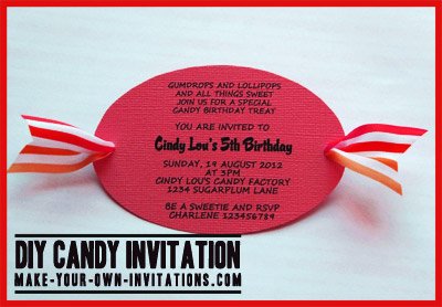 candyland party invitation