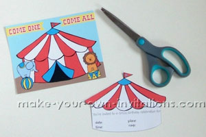 big top carnival party invitation template supplies