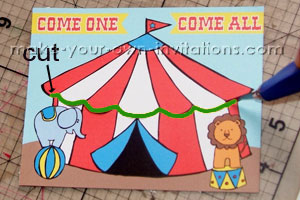circus invitation cut