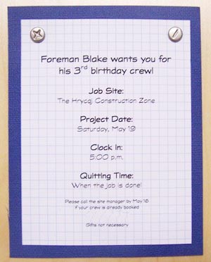 Construction Invitations