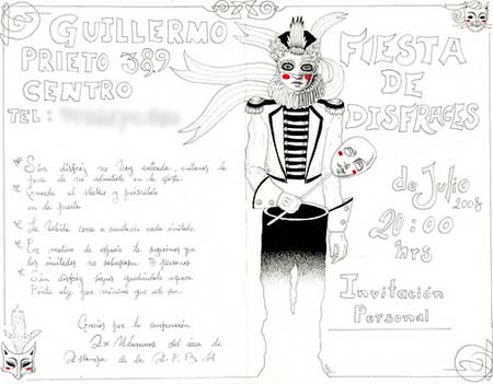 sample of the invitation ard for the masqerade.