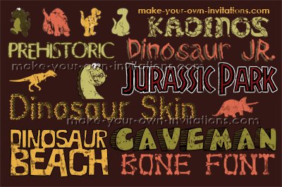 dinosaur fonts for invitations