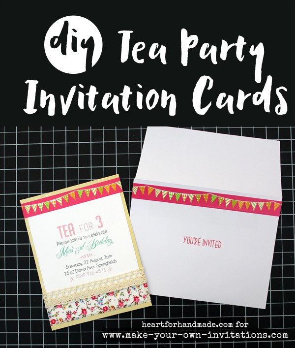 DIY tea party invitation cards