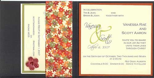 autumn wedding invitation design.