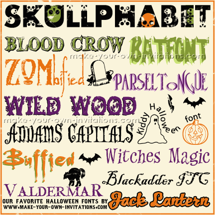 Halloween fonts for making invitations
