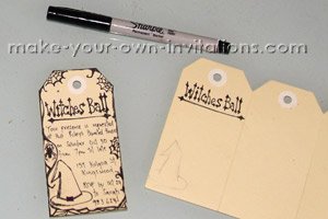 DIY halloween drawings on tag.