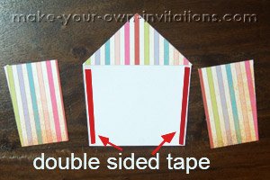 diy circus invitations taping the sides on