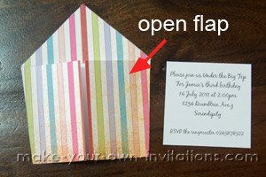 circus invitations with the front flaps