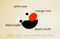 Elmo invitations - eyes, nose, mouth