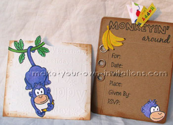 Monkey birthday Invitation