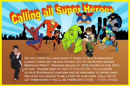 homemade Superhero Invitations