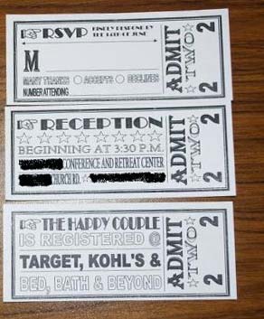 ticket rsvp cards